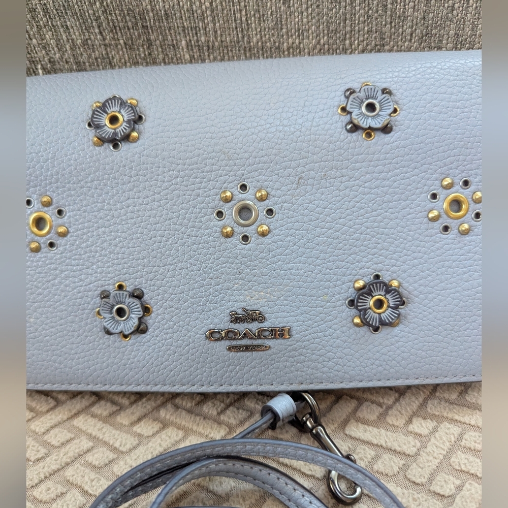 COACH Hayden Foldover Crossbody Clutch Bag With Scattered Rivets - Picture 3 of 10